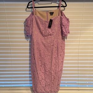 City Chic Lilac Lace Midi Dress